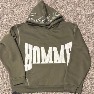 Limited Edition Olive Hoodie with White Lettering